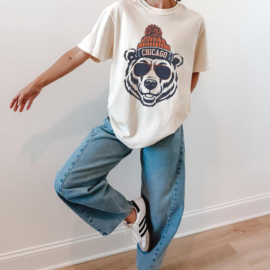 Vintage Chicago Football Comfort Colors T-Shirt, Trendy Chicago Football Fan Gifts, Chicago Football Game Day, Chicago Shirt