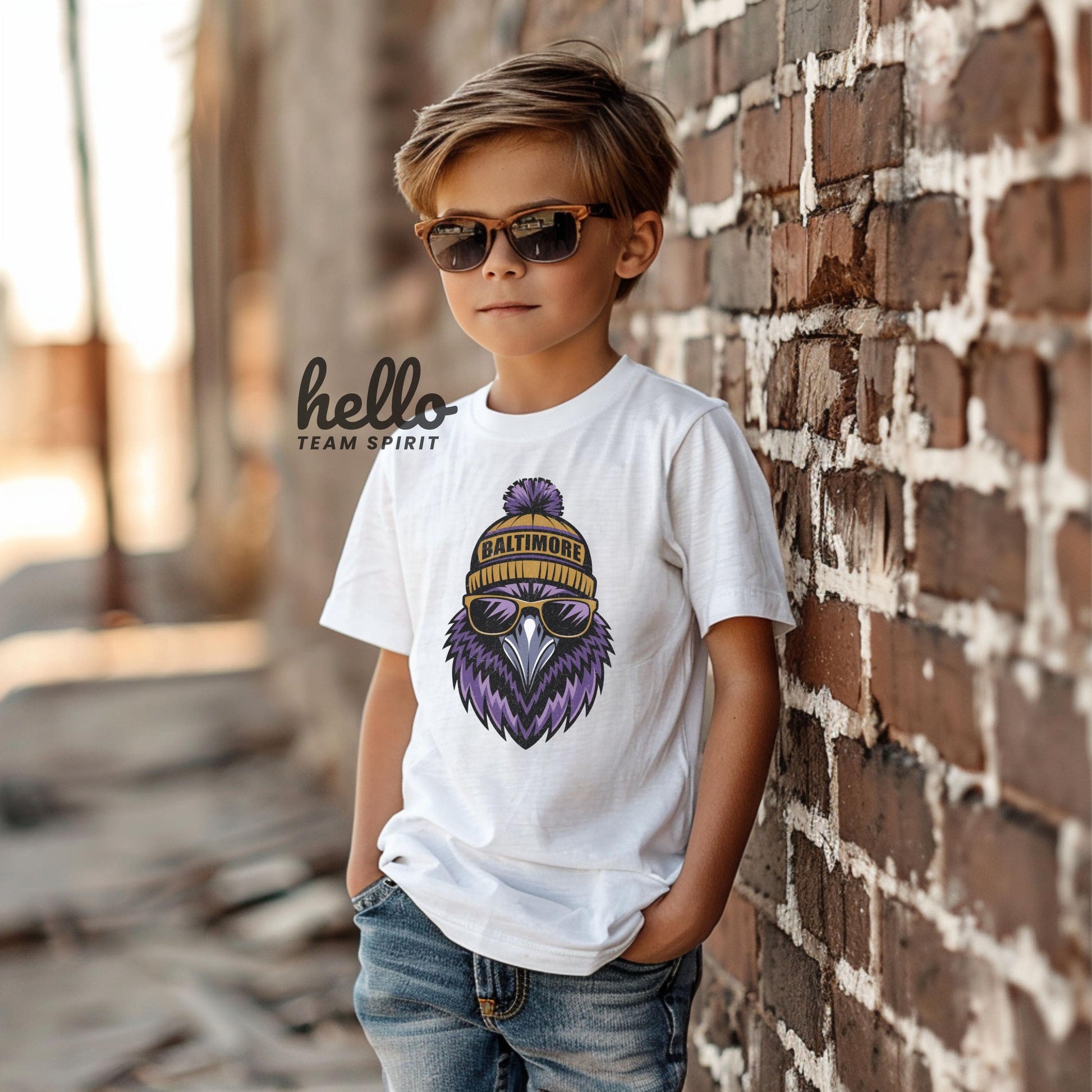 Baltimore Football Onesie, Toddler And Youth Shirts, Kids Baltimore Game Day T-Shirt, Baby Football Sports Gear Tee, Vintage Raven Apparel