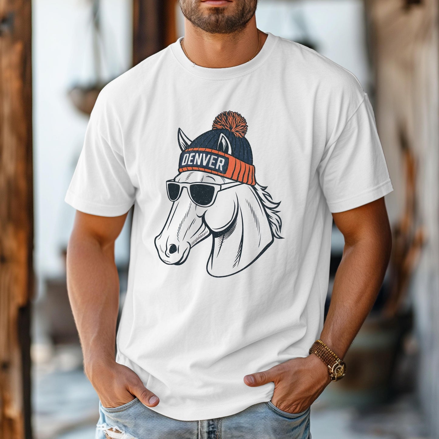 Denver Football Baby Bodysuit - Retro Broncos Football Toddler Shirt