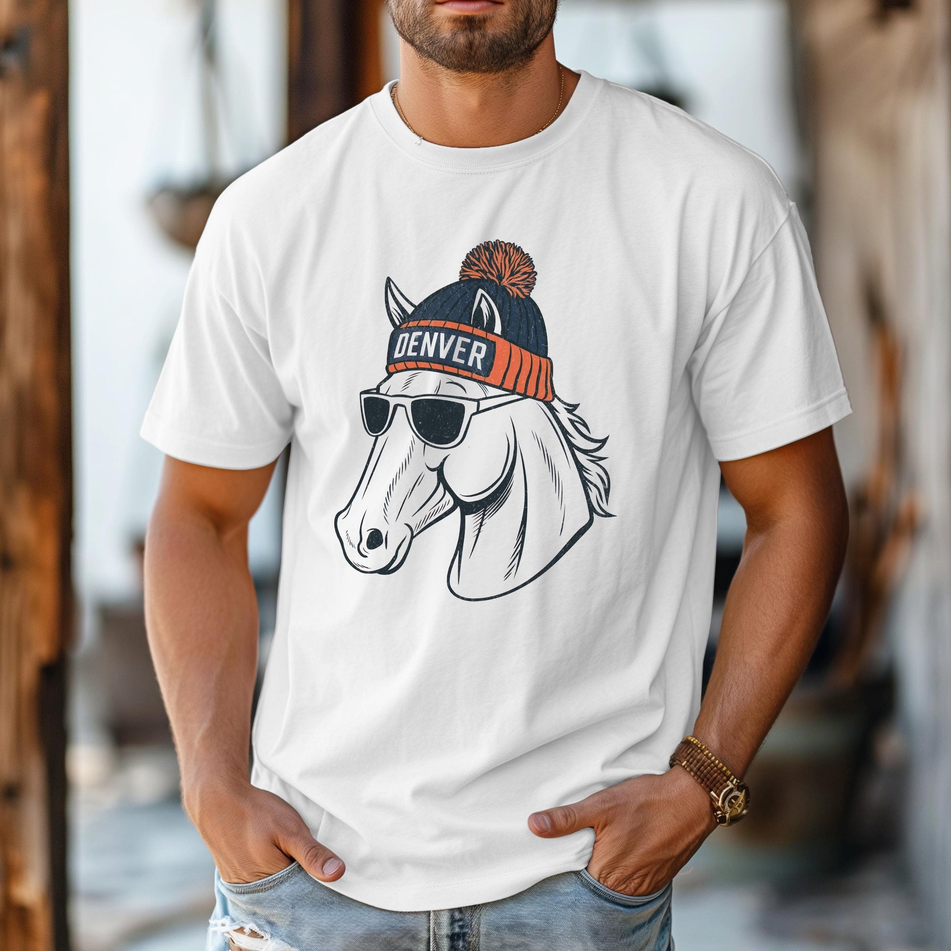 Denver Football Baby Bodysuit - Retro Broncos Football Toddler Shirt