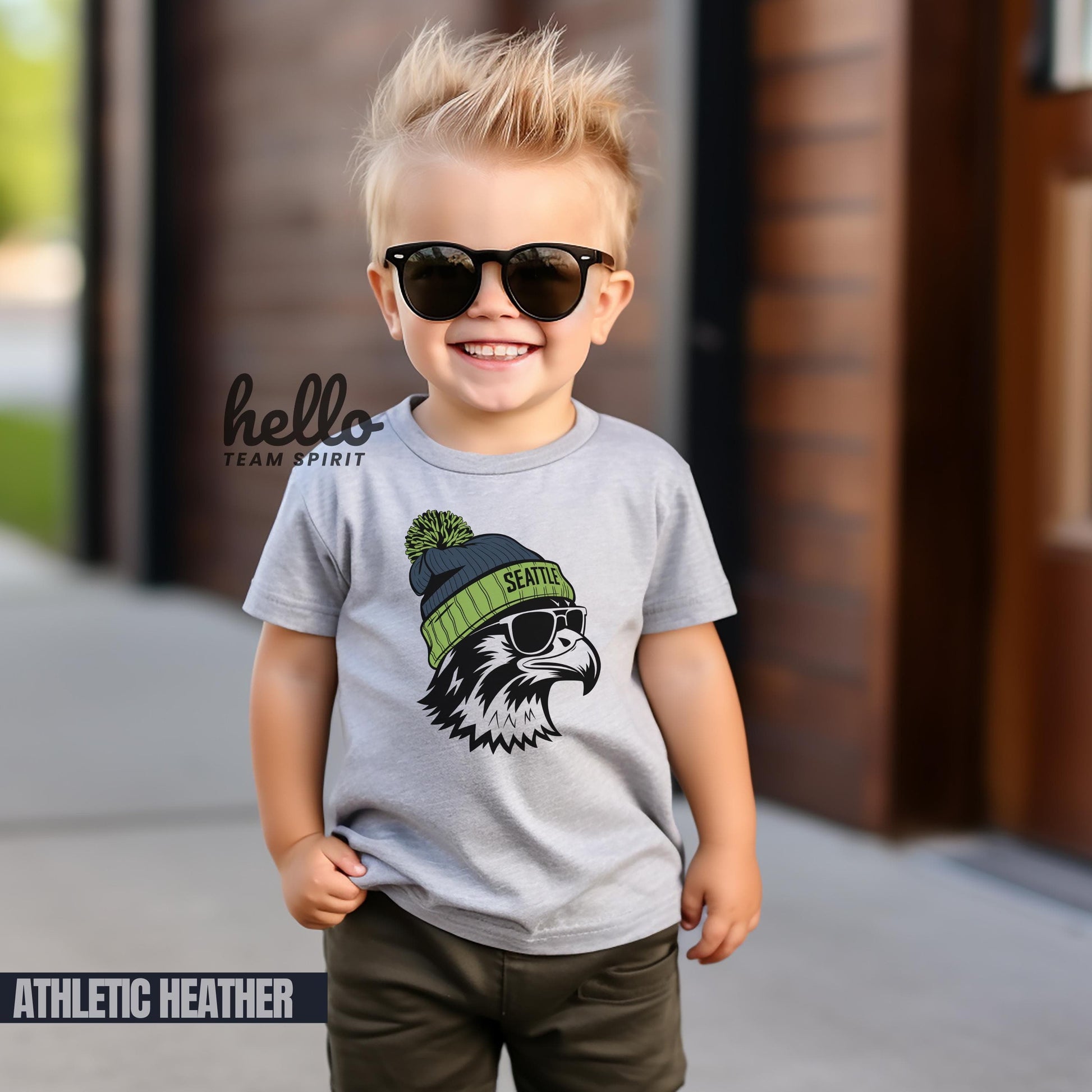 Seattle Football Onesie, Toddler and Youth Shirts, Kids Seattle Game Day T-Shirt, Baby Football Sports Gear, Vintage Hawk Apparel