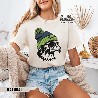 Seattle Football Onesie, Toddler and Youth Shirts, Kids Seattle Game Day T-Shirt, Baby Football Sports Gear, Vintage Hawk Apparel