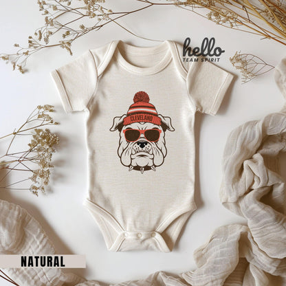 Cleveland Football Baby Bodysuit | Baby Cleveland | Baby CLE | Baby Brown and Orange | Unique Ohio Gift | Baby Shower | Birth Announcement