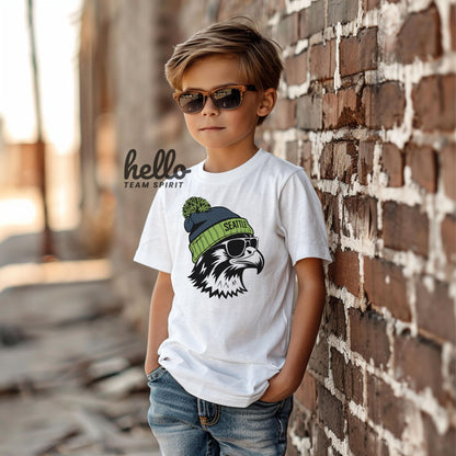 Seattle Football Onesie, Toddler and Youth Shirts, Kids Seattle Game Day T-Shirt, Baby Football Sports Gear, Vintage Hawk Apparel