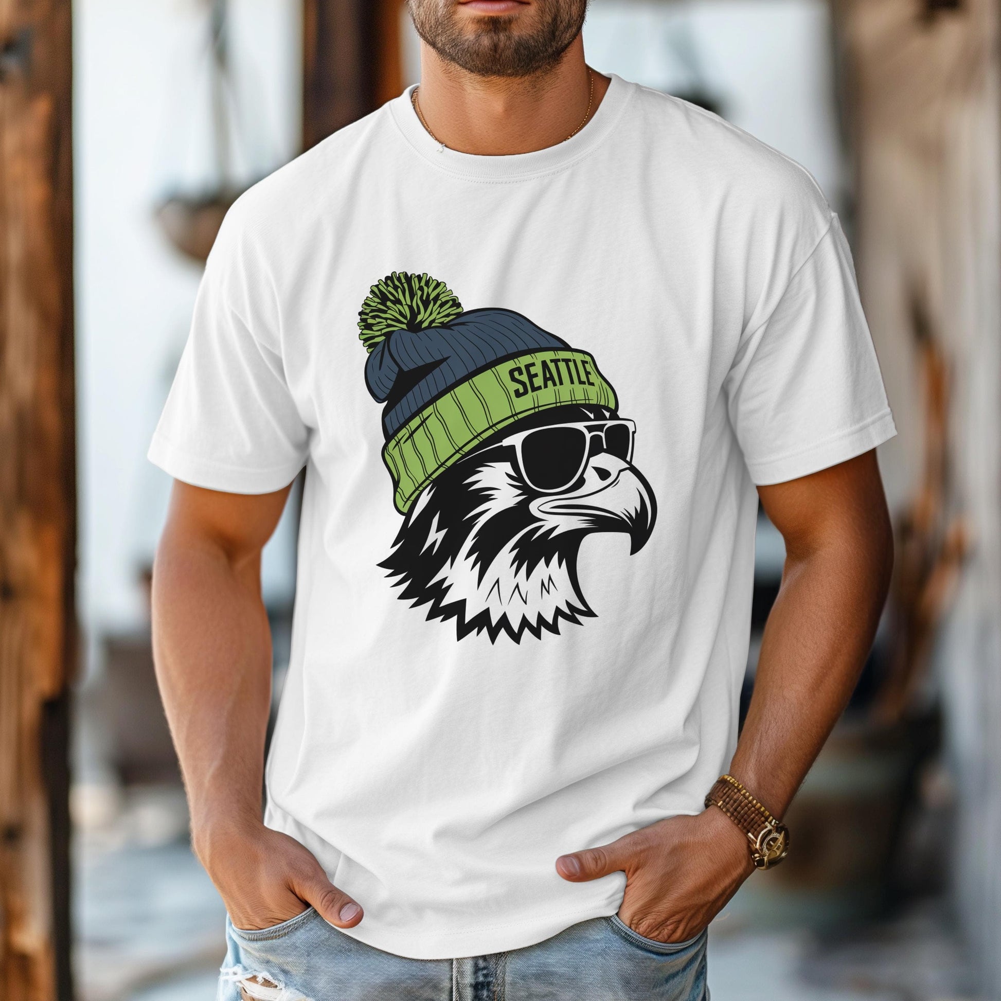 Seattle Football Onesie, Toddler and Youth Shirts, Kids Seattle Game Day T-Shirt, Baby Football Sports Gear, Vintage Hawk Apparel
