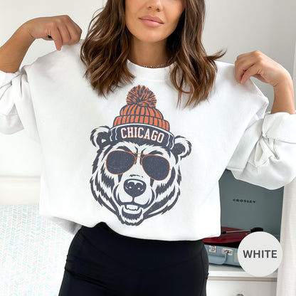 Chicago Football Sweatshirt, Trendy Chicago Football Fan Gifts, Chicago Football Game Day, Chicago Crewneck Sweatshirt