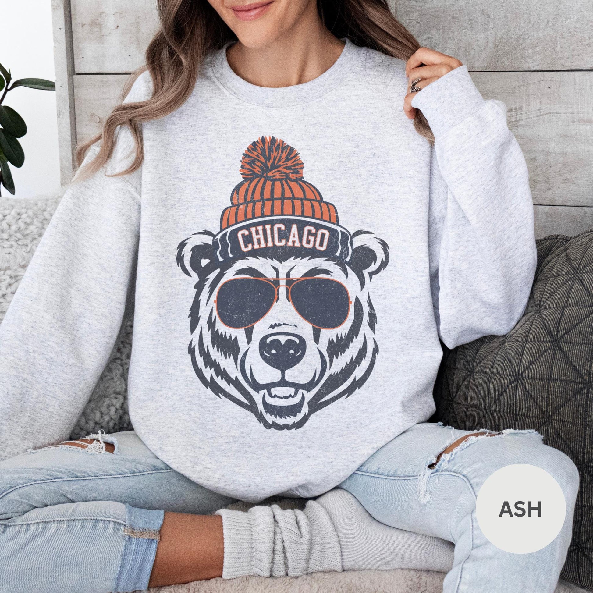 Chicago Football Sweatshirt, Trendy Chicago Football Fan Gifts, Chicago Football Game Day, Chicago Crewneck Sweatshirt