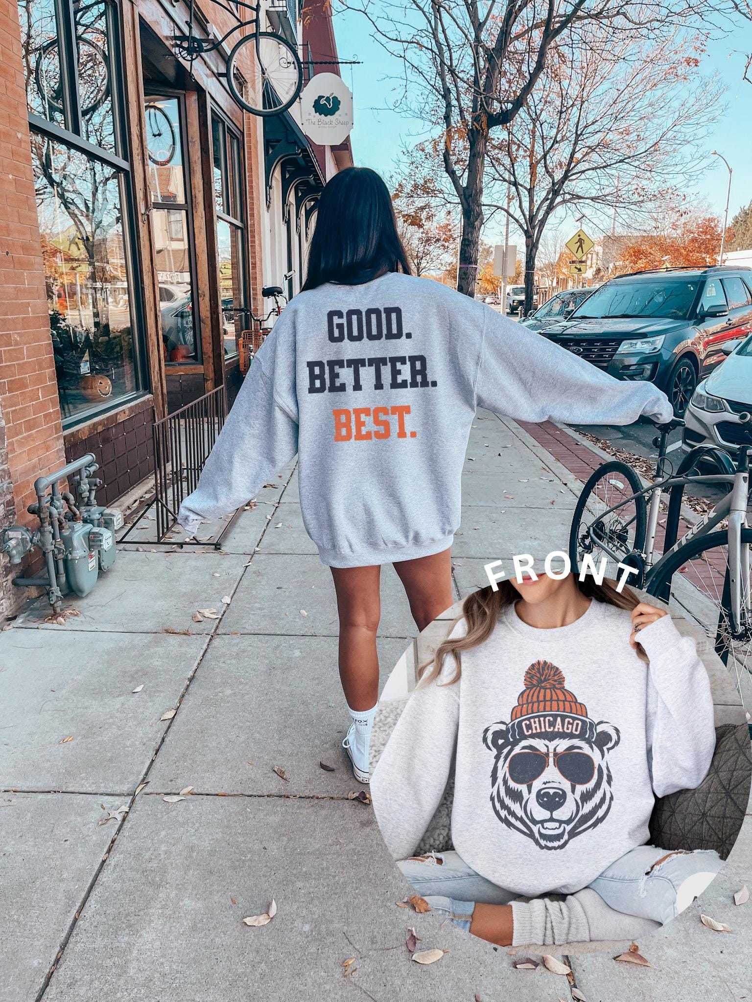 Chicago Football Sweatshirt, Trendy Chicago Football Fan Gifts, Chicago Football Game Day, Chicago Crewneck Sweatshirt