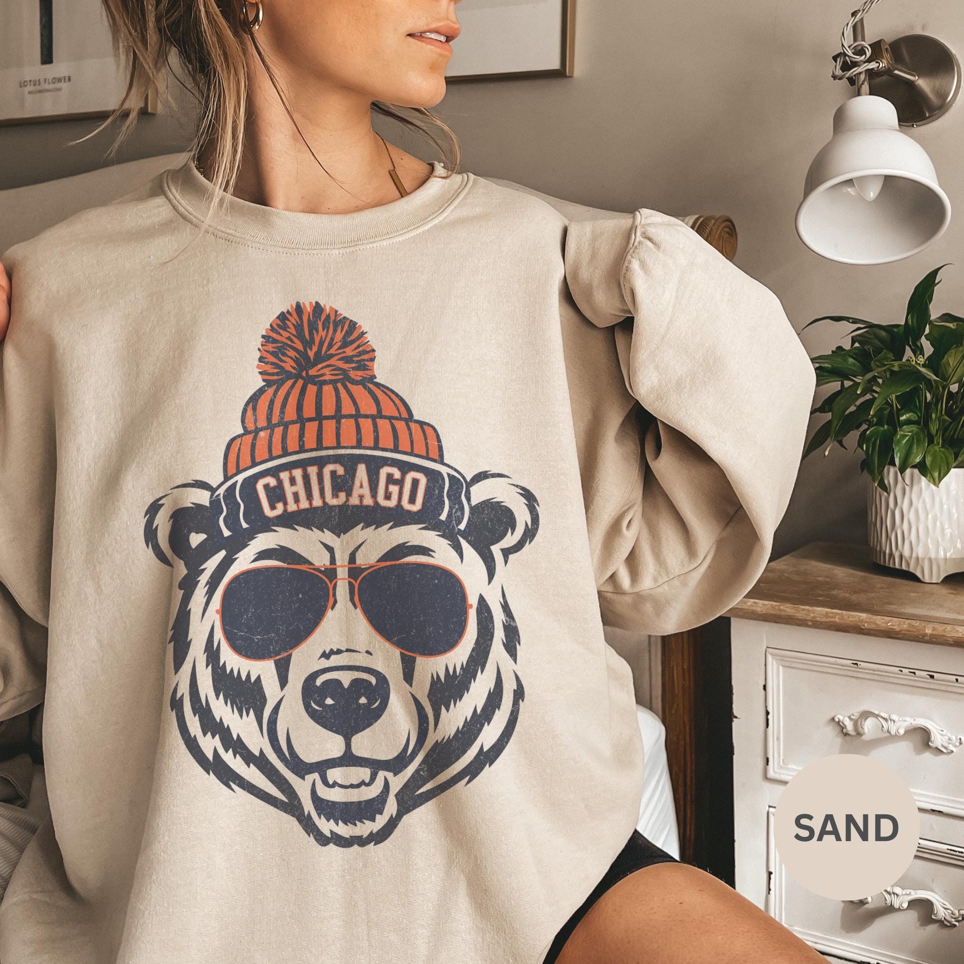 Chicago Football Sweatshirt, Trendy Chicago Football Fan Gifts, Chicago Football Game Day, Chicago Crewneck Sweatshirt