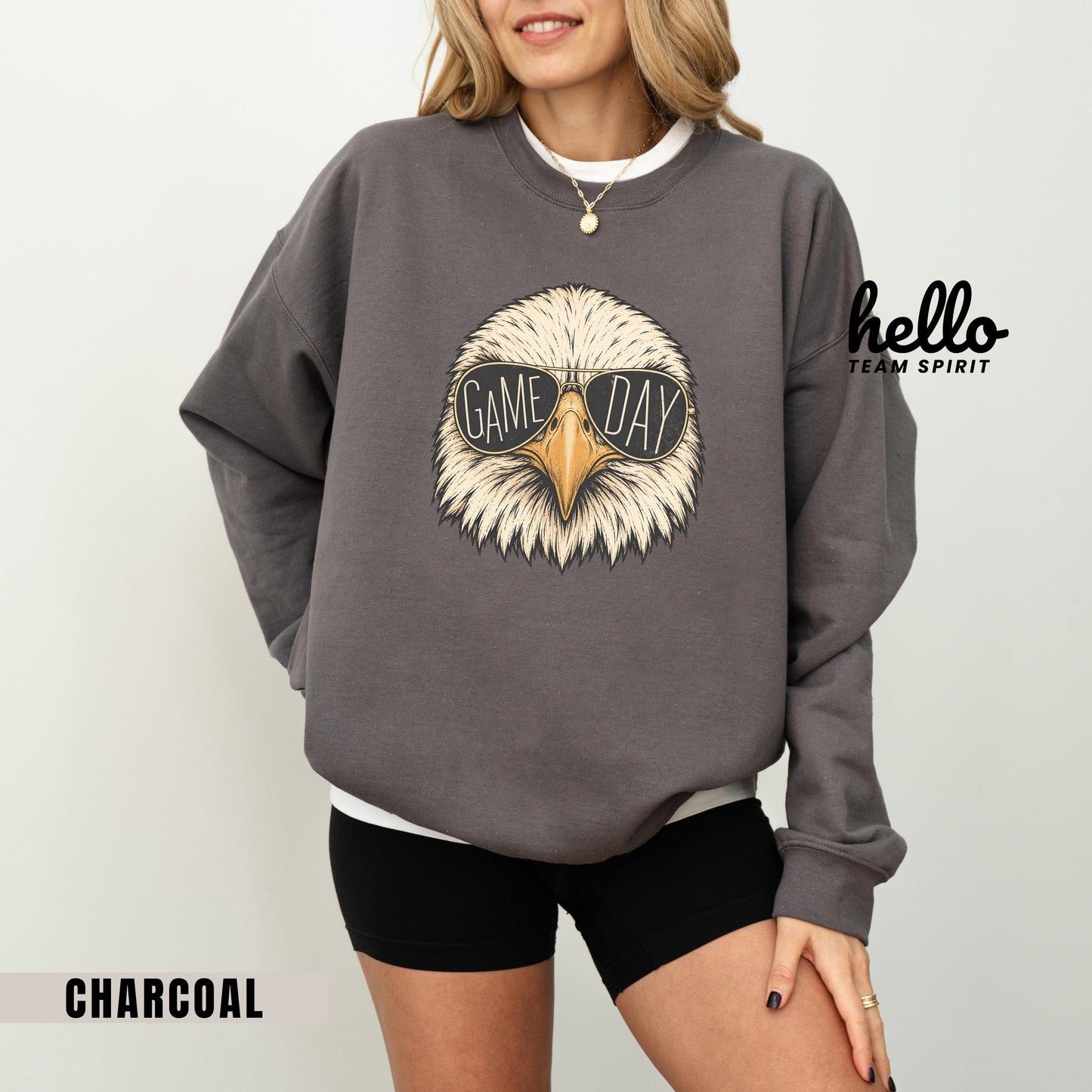 Vintage Eagle Mascot Game Day Shirt, Eagle Football Long Sleeve, School Spirit Tee, Adult Youth Sweatshirt, Tailgate Party Wear HTS010