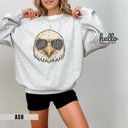 Vintage Eagle Mascot Game Day Shirt, Eagle Football Long Sleeve, School Spirit Tee, Adult Youth Sweatshirt, Tailgate Party Wear HTS010