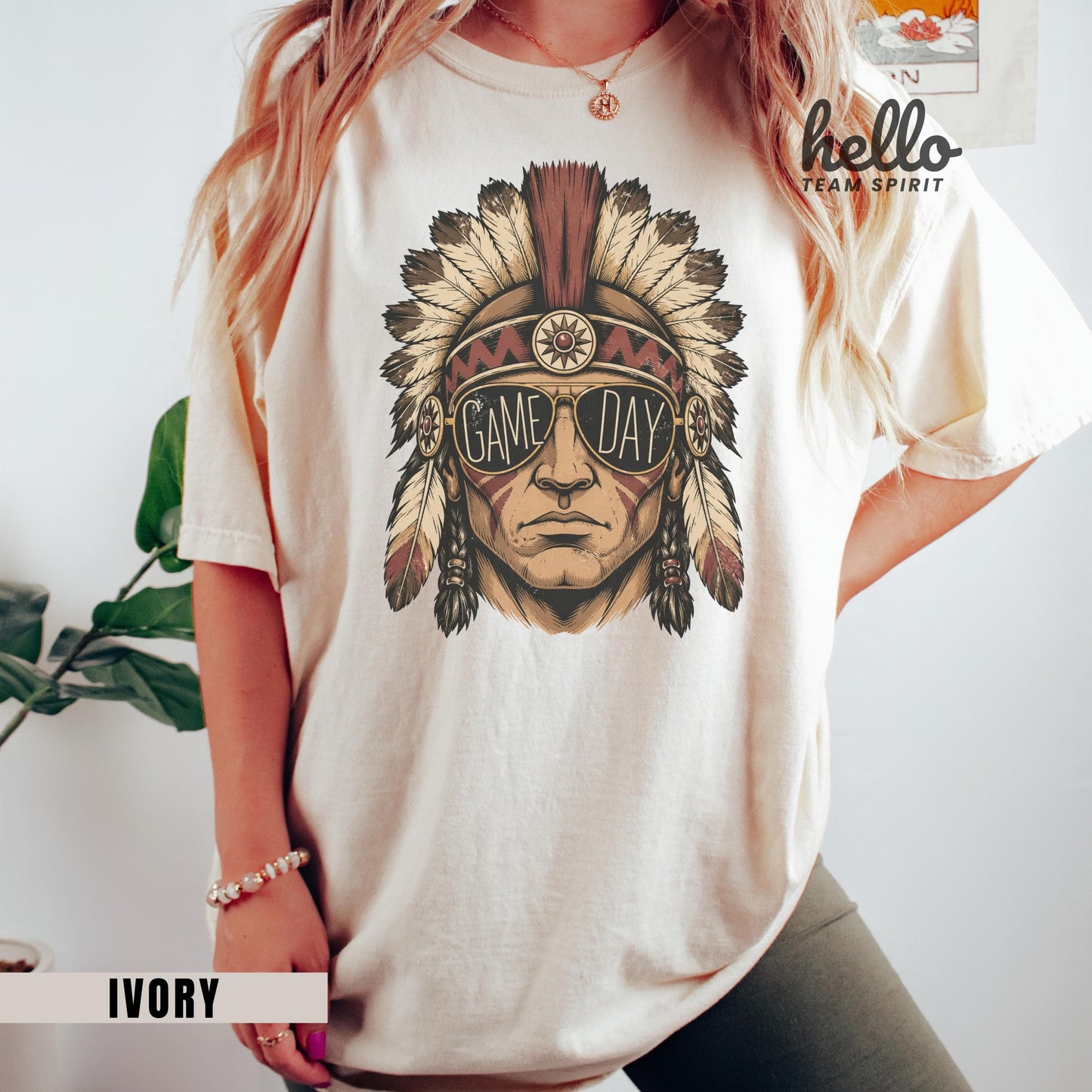 Vintage Indian Mascot Game Day Sweatshirt, Retro Tribal Football Spirit Shirt, Boho Sports Fan Long Sleeve, School Spirit Wear Gift HTS013