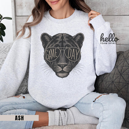 Vintage Panther Game Day Sweatshirt, Retro Football Mascot Shirt, Sports Graphic Long Sleeve, Youth Adult Team Spirit Wear Apparel HTS021