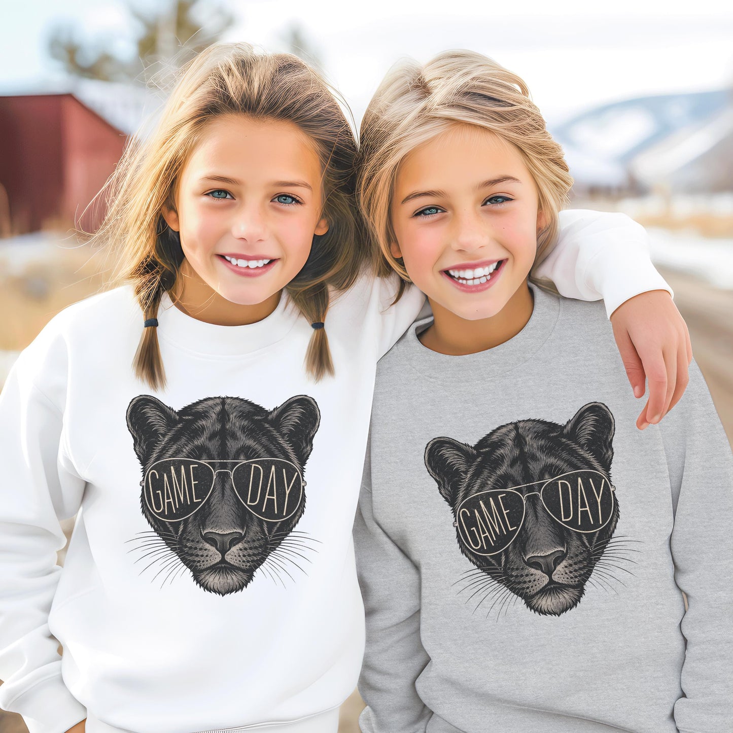 Vintage Panther Game Day Sweatshirt, Retro Football Mascot Shirt, Sports Graphic Long Sleeve, Youth Adult Team Spirit Wear Apparel HTS021