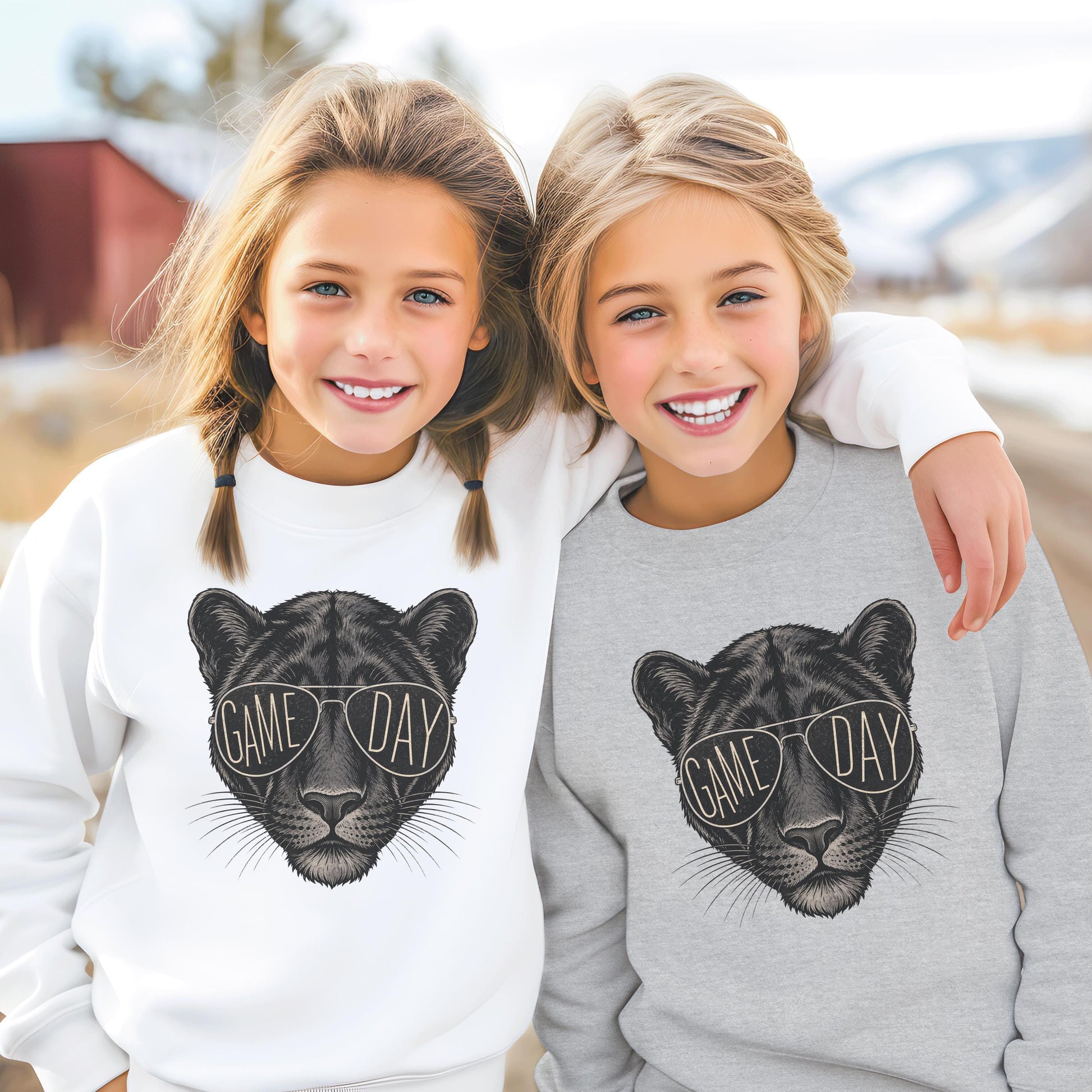 Vintage Panther Game Day Sweatshirt, Retro Football Mascot Shirt, Sports Graphic Long Sleeve, Youth Adult Team Spirit Wear Apparel HTS021