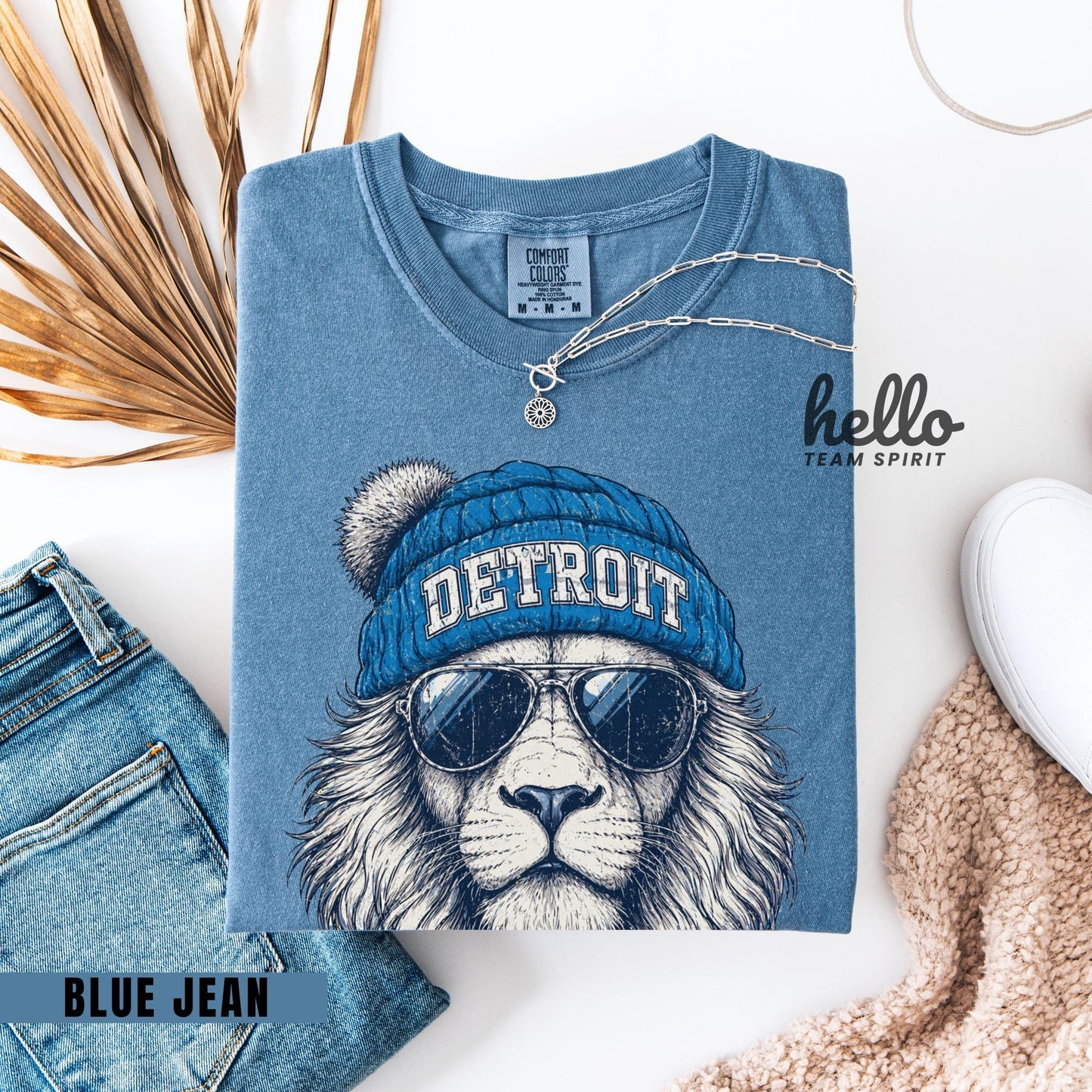 Vintage Detroit Football Sweatshirt: Lion Mascot Game Day Tee