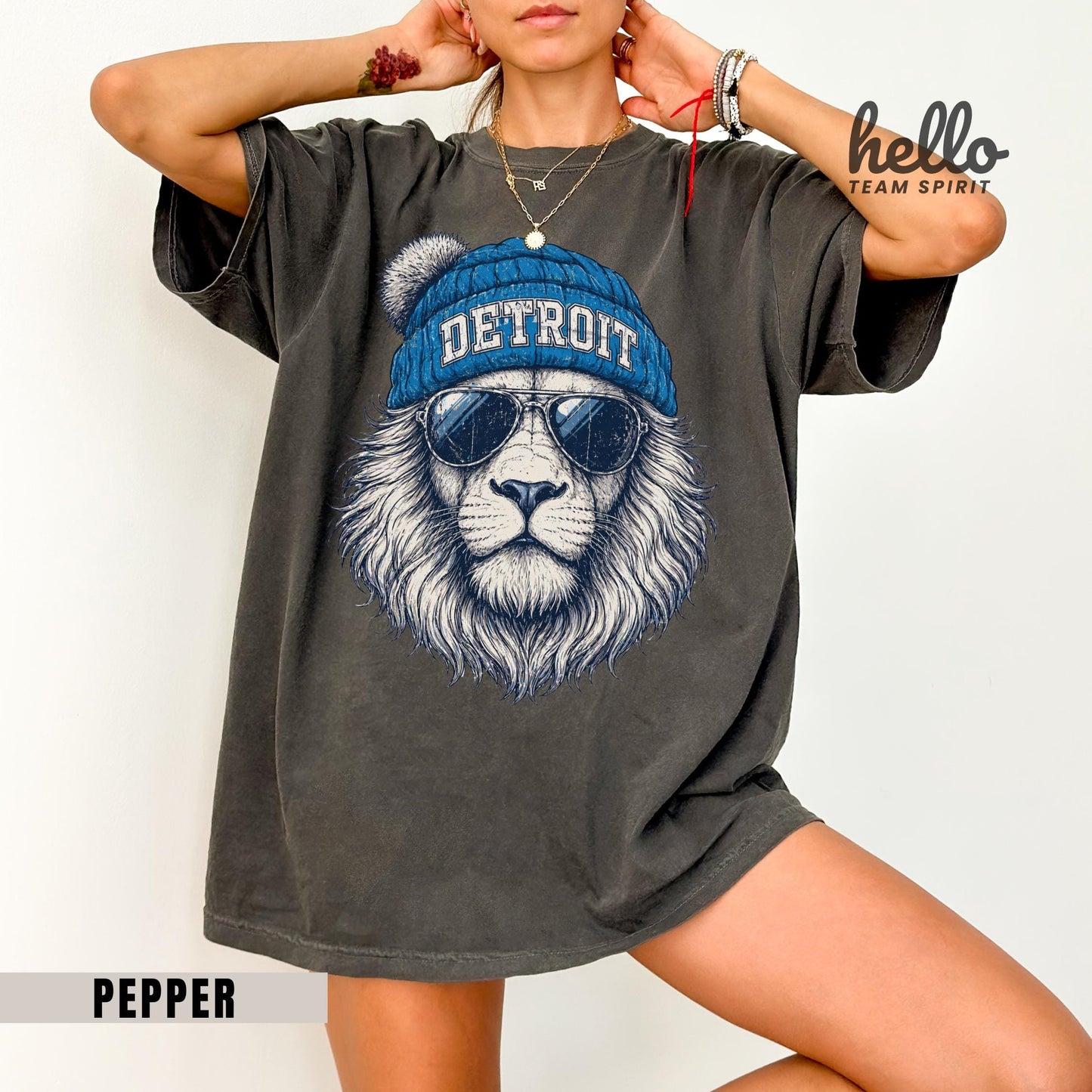 Vintage Detroit Football Sweatshirt: Lion Mascot Game Day Tee