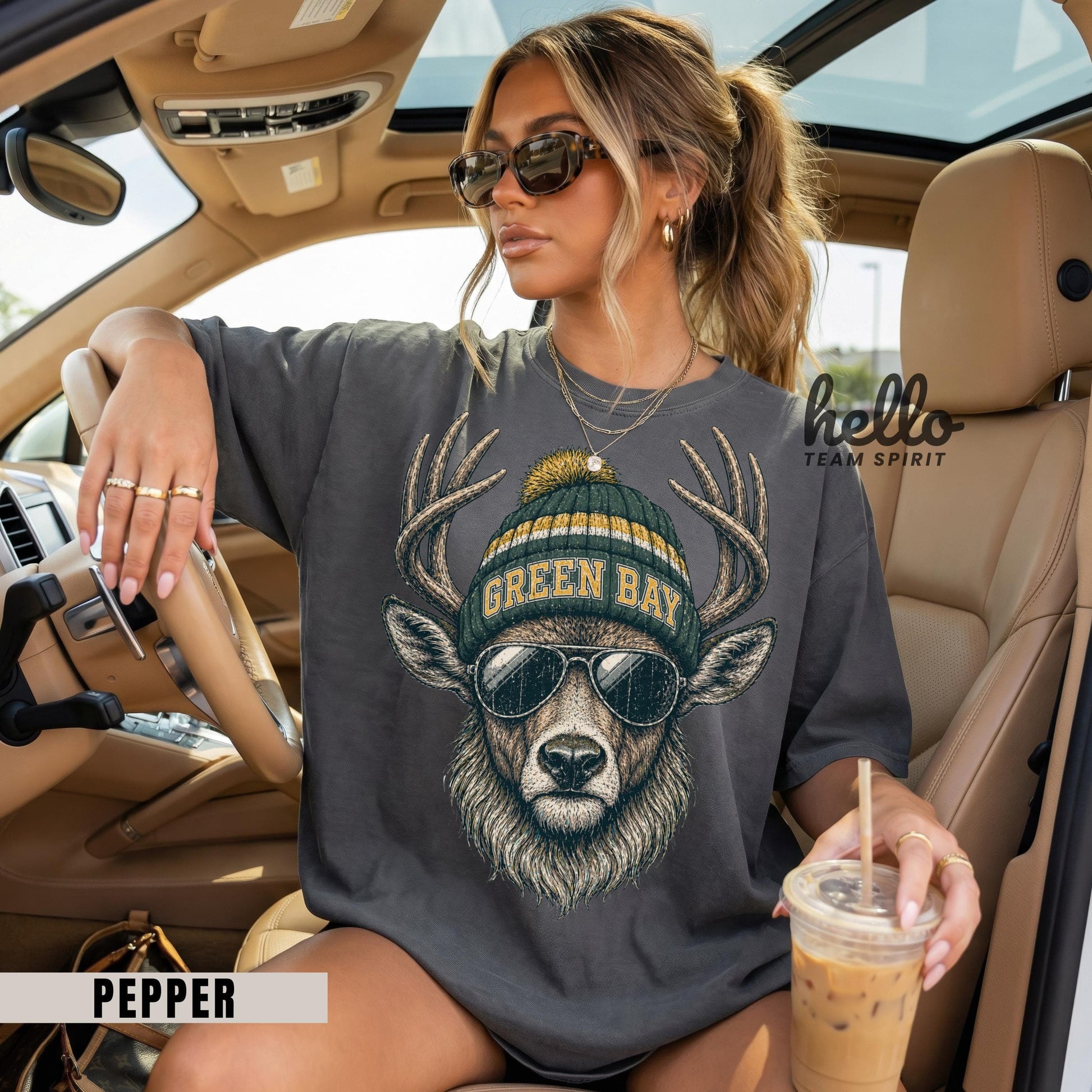 Green Bay Deer Mascot Sweatshirt, Retro Football Game Day Shirt, Team Tailgate Party, Adult Youth Crewneck Football Apparel HTS030