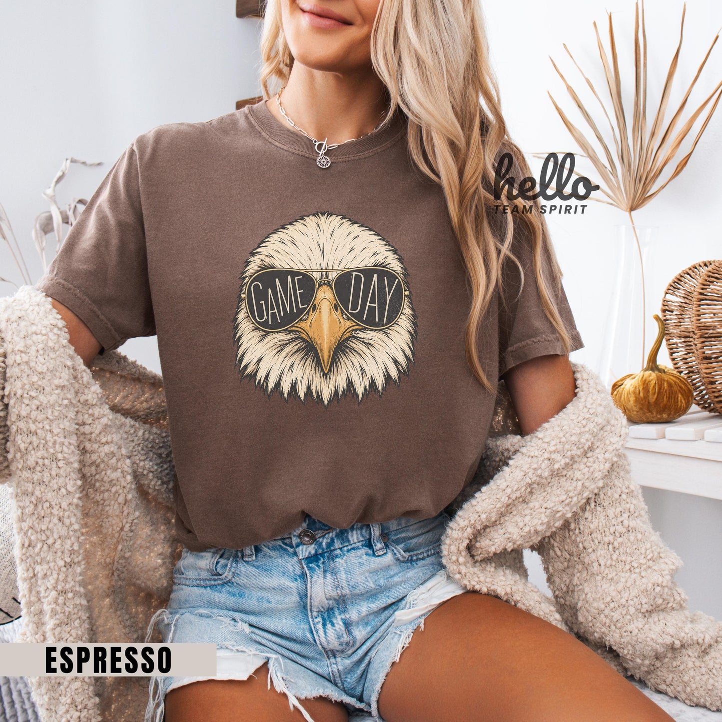 Vintage Eagle Mascot Game Day Shirt, Eagle Football Long Sleeve, School Spirit Tee, Adult Youth Sweatshirt, Tailgate Party Wear HTS010