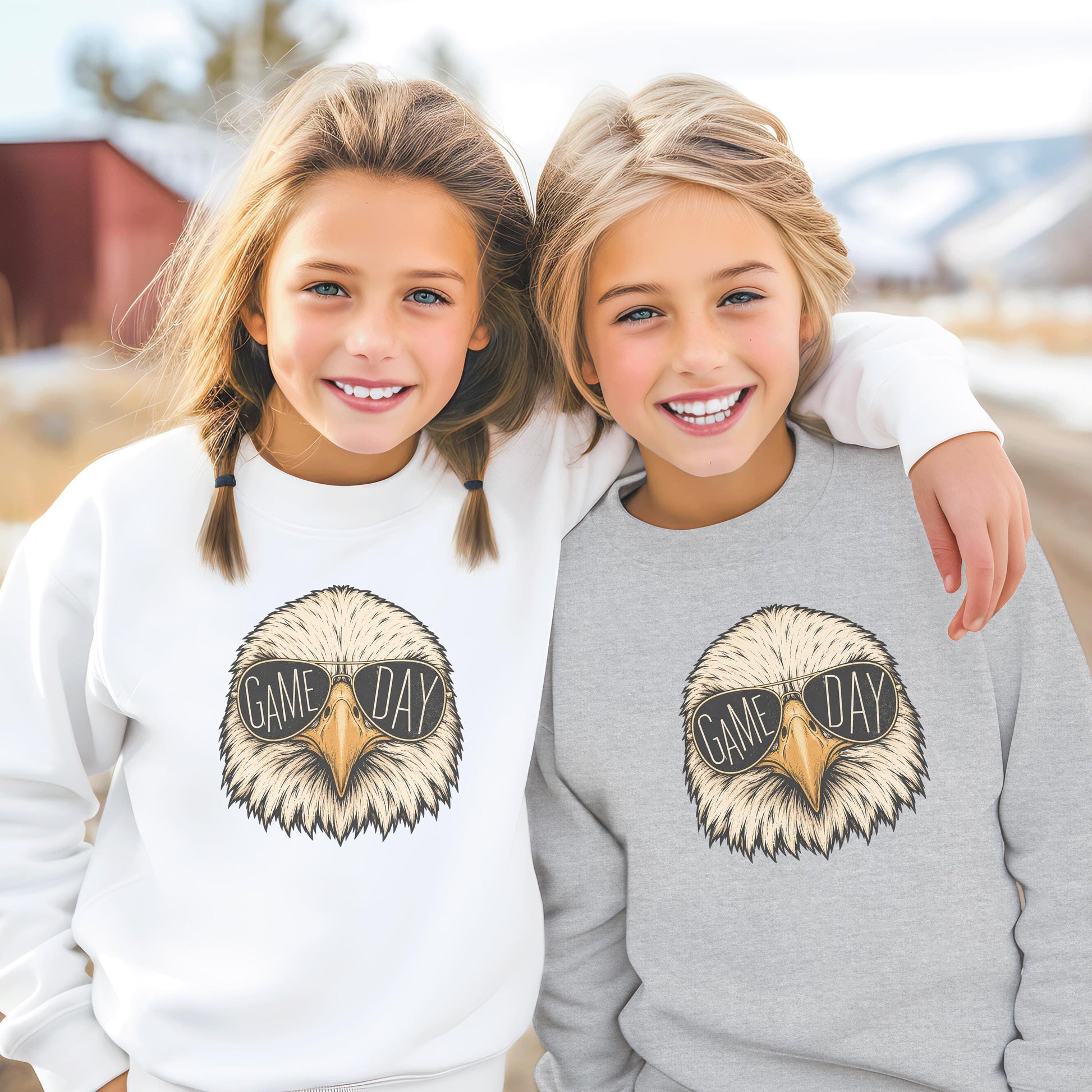 Vintage Eagle Mascot Game Day Shirt, Eagle Football Long Sleeve, School Spirit Tee, Adult Youth Sweatshirt, Tailgate Party Wear HTS010