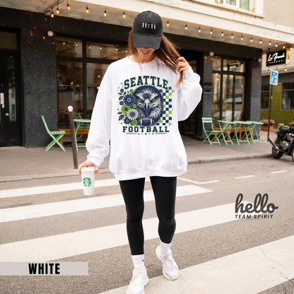 Seattle Football Shirt, Retro seahawk mascot Sweatshirt