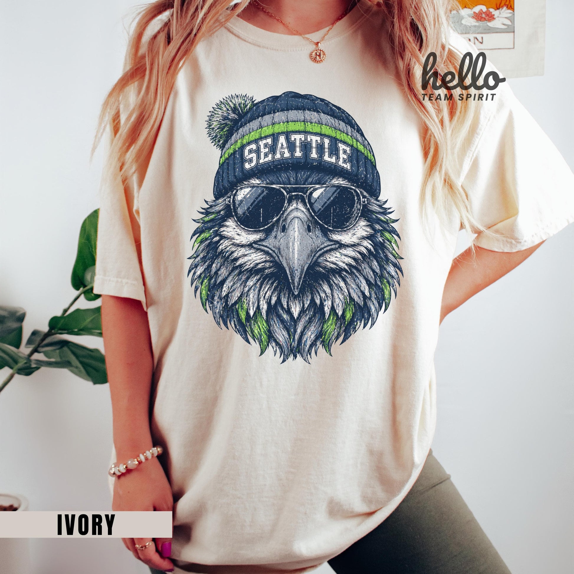 Seattle Football Sweatshirt, Seahawk Mascot Tailgate Football Shirt, Adult Youth Game Day Crewneck Sweater, Washington Fan Gift HTS042