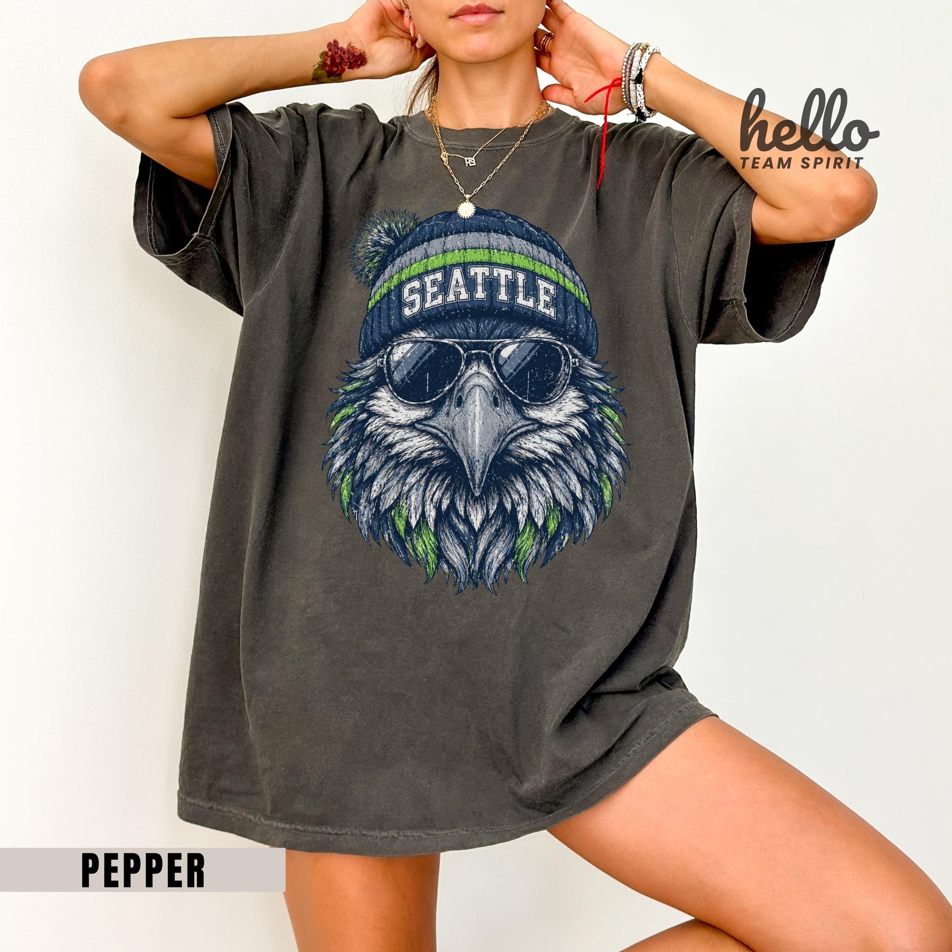 Seattle Football Sweatshirt, Seahawk Mascot Tailgate Football Shirt, Adult Youth Game Day Crewneck Sweater, Washington Fan Gift HTS042