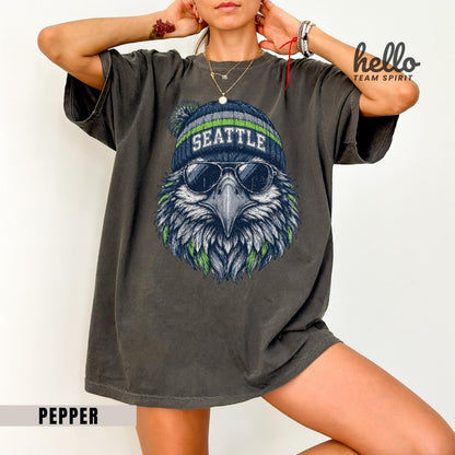 Seattle Football Sweatshirt, Seahawk Mascot Tailgate Football Shirt, Adult Youth Game Day Crewneck Sweater, Washington Fan Gift HTS042