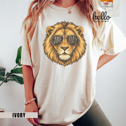 Lion Game Day Sweatshirt, Lion Mascot Detroit Football Shirt, Youth Adult Touchdown Long Sleeve Tee, Spirit Wear Tailgate Party HTS019