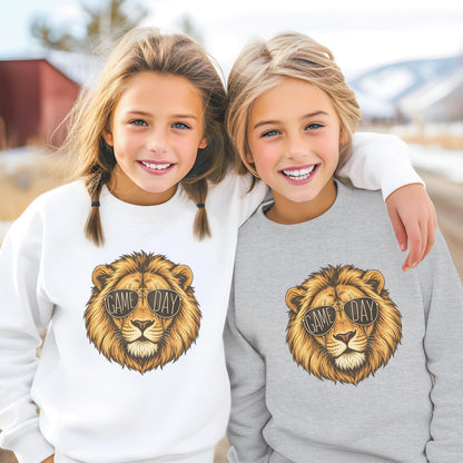 Lion Game Day Sweatshirt, Lion Mascot Detroit Football Shirt, Youth Adult Touchdown Long Sleeve Tee, Spirit Wear Tailgate Party HTS019