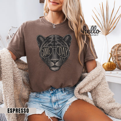 Vintage Panther Game Day Sweatshirt, Retro Football Mascot Shirt, Sports Graphic Long Sleeve, Youth Adult Team Spirit Wear Apparel HTS021