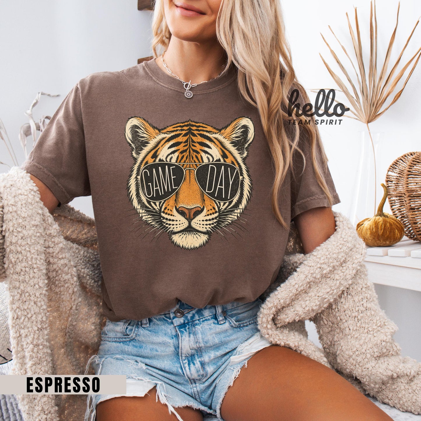 Tigers Game Day Sweatshirt, Retro Tiger Mascot Football Shirt, Team Spirit Tailgate Party Wear, Youth Adult Detroit Gameday Apparel HTS024