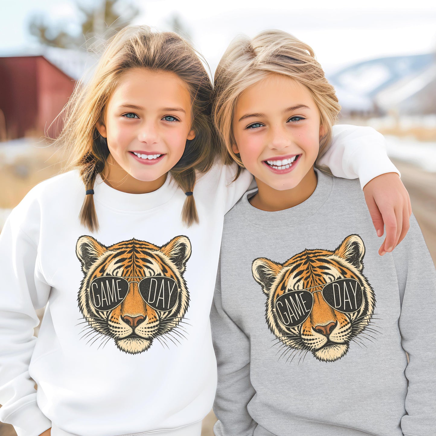 Tigers Game Day Sweatshirt, Retro Tiger Mascot Football Shirt, Team Spirit Tailgate Party Wear, Youth Adult Detroit Gameday Apparel HTS024