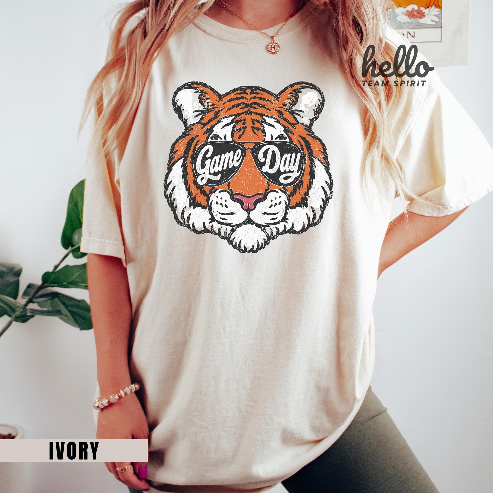 Retro Tigers Game Day Sweatshirt, Tiger Mascot Football Distressed Shirt, Detroit Tailgate Party Outfit, Youth Adult Gameday Apparel HTS025