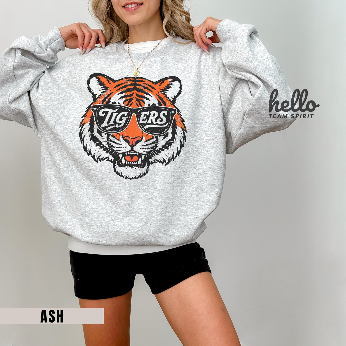Retro Tigers Game Day Sweatshirt, Vintage Tiger Mascot Shirt, Football Touchdown Tailgate Tee, School Spirit Wear Youth Adult Apparel HTS026