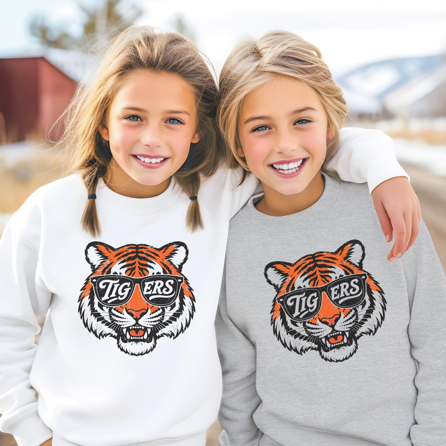 Retro Tigers Game Day Sweatshirt, Vintage Tiger Mascot Shirt, Football Touchdown Tailgate Tee, School Spirit Wear Youth Adult Apparel HTS026