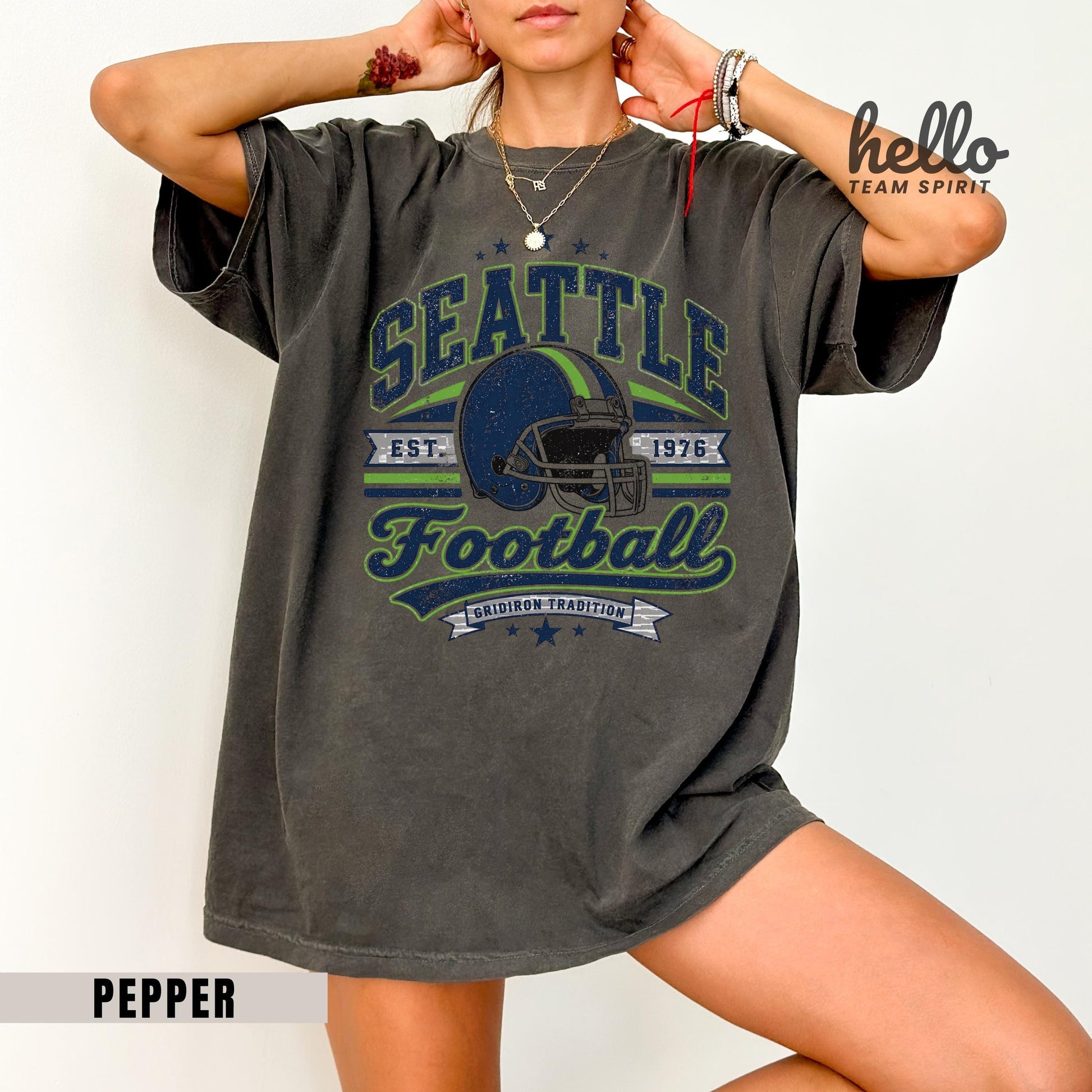 Seattle Football Shirt, Retro Adult Youth Sports Graphic Sweatshirt, Vintage Gridiron Tradition Fan Long Sleeve Apparel Gift HTS045