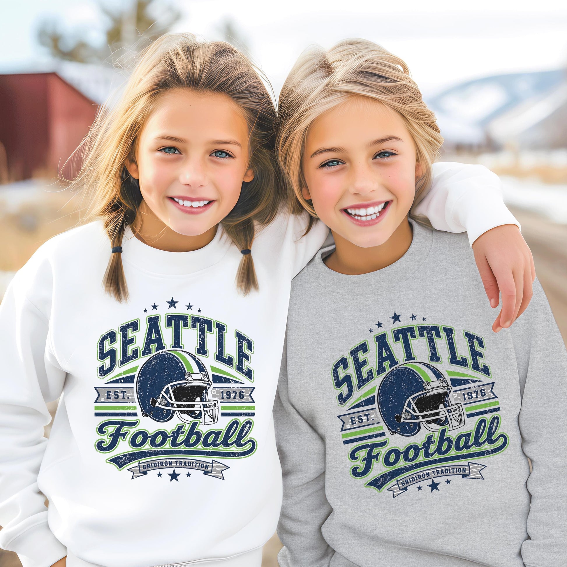 Seattle Football Shirt, Retro Adult Youth Sports Graphic Sweatshirt, Vintage Gridiron Tradition Fan Long Sleeve Apparel Gift HTS045