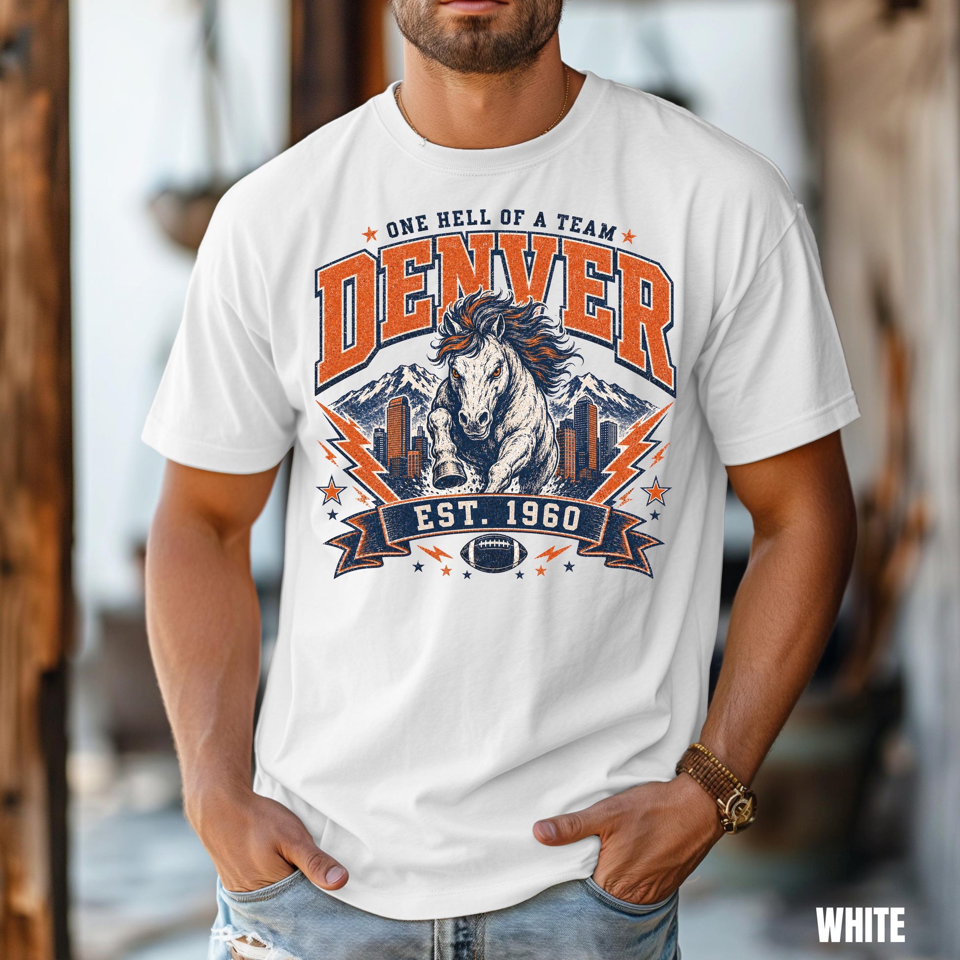 Vintage Denver Football Sweatshirt, Game Day Crewneck, Denver Fan, Denver Football T-Shirt, Sunday Football Tshirt, Bronco Shirt HTS092