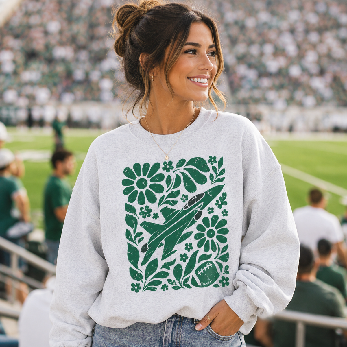 New York Boho Football Graphic Sweatshirt